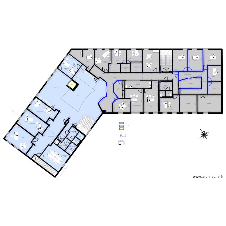 THIERS- Plan Projet. Plan de 88 pièces et 1734 m2