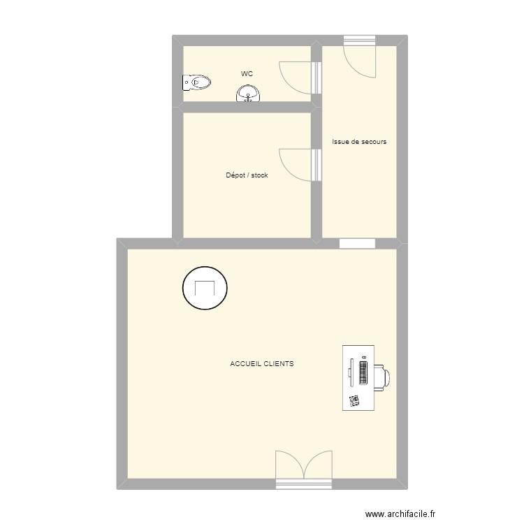 villa. Plan de 4 pièces et 62 m2