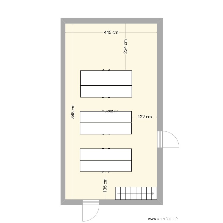 Dépot 2. Plan de 1 pièce et 38 m2