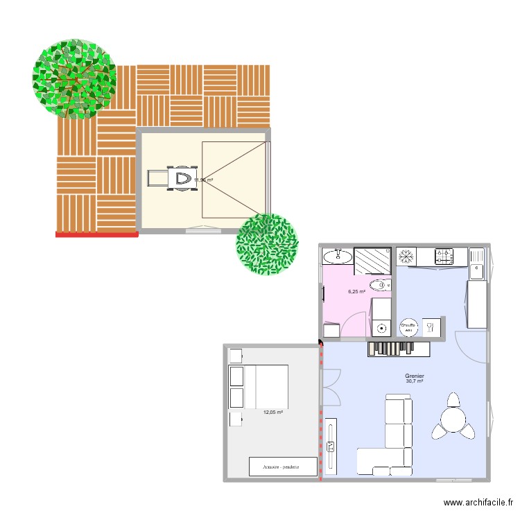 2025 . Plan de 4 pièces et 61 m2