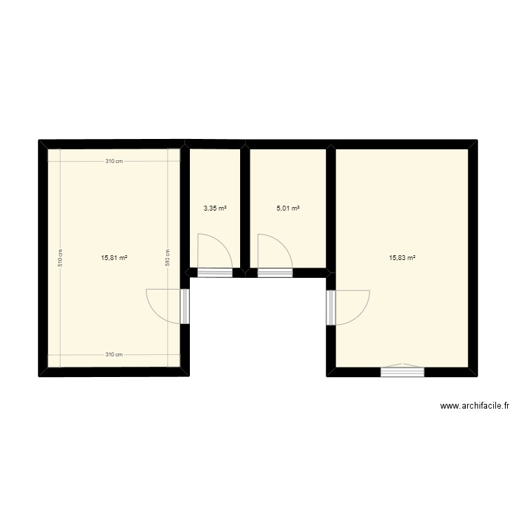 Maisonnette du gardien. Plan de 4 pièces et 40 m2