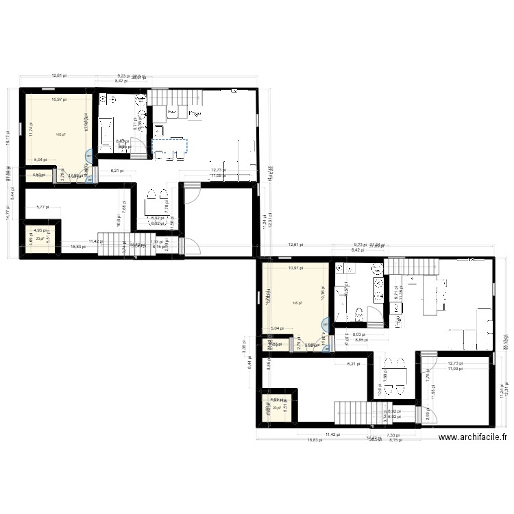 Appartement isa. Plan de 1 pièce et 2 m2