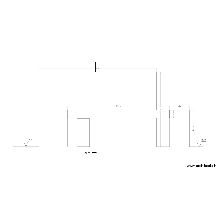 pojet maison 2 facade. Plan de 0 pièce et 0 m2