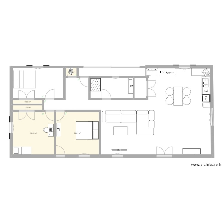 ma maison. Plan de 5 pièces et 31 m2