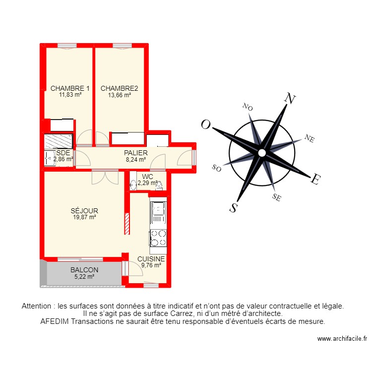 BI23942. Plan de 12 pièces et 94 m2