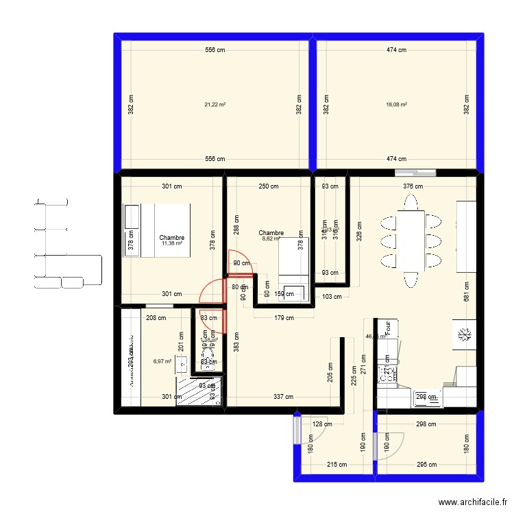 maison tergnier avec cotes. Plan de 8 pièces et 117 m2