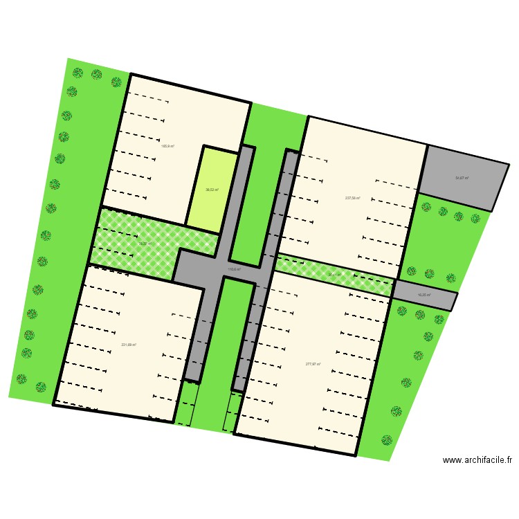 AW224. Plan de 10 pièces et 1263 m2