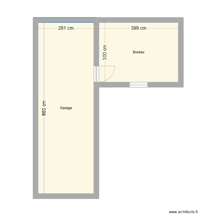 001. Plan de 2 pièces et 36 m2