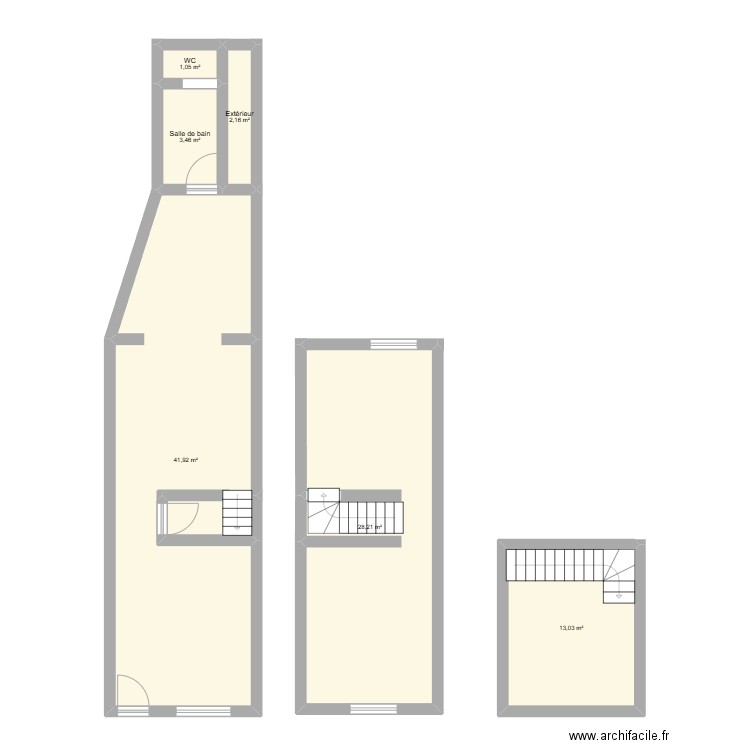 Alex - Flenu. Plan de 6 pièces et 90 m2