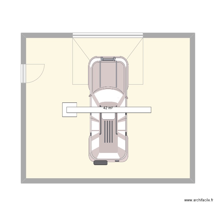 projet garage 2. Plan de 1 pièce et 42 m2