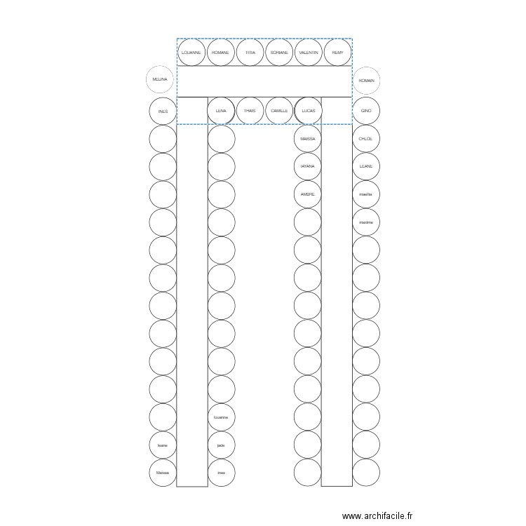 table 18 ans . Plan de 0 pièce et 0 m2