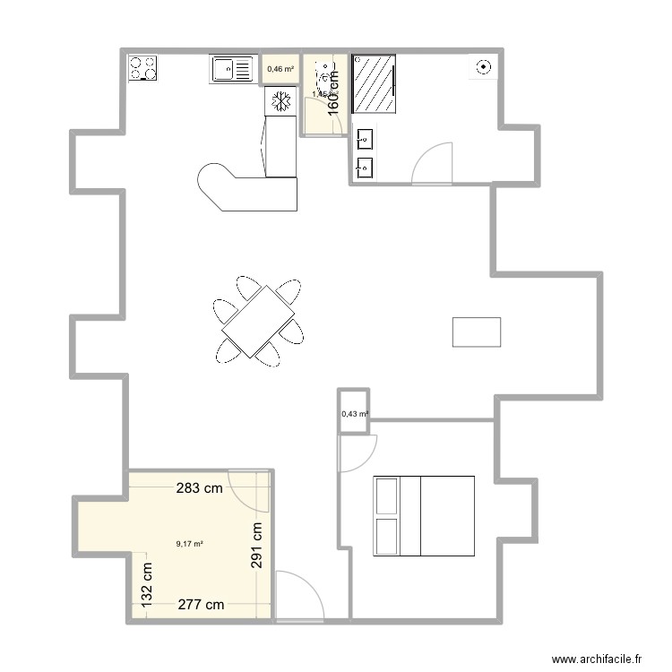 La Bourboule . Plan de 4 pièces et 12 m2