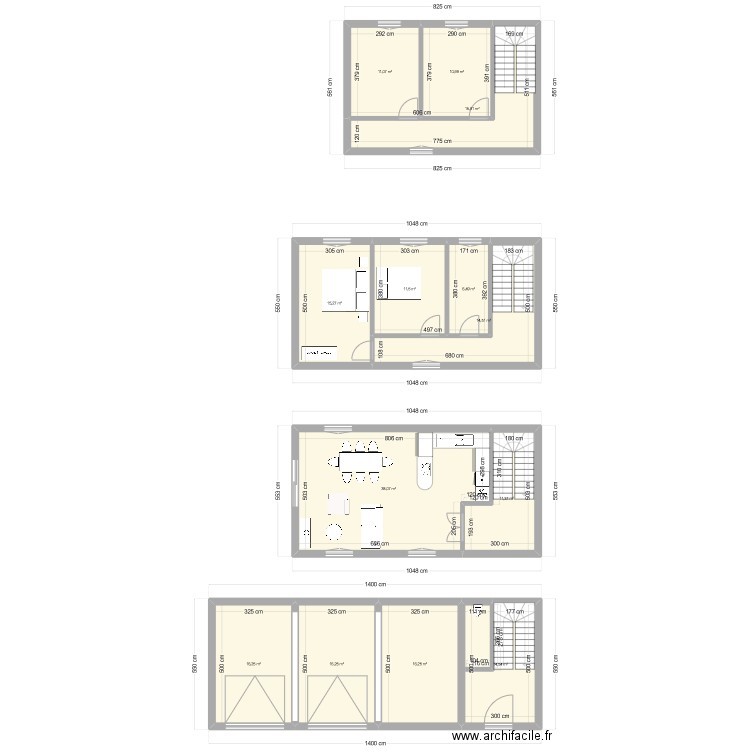 VILLAELIO A. Plan de 13 pièces et 198 m2