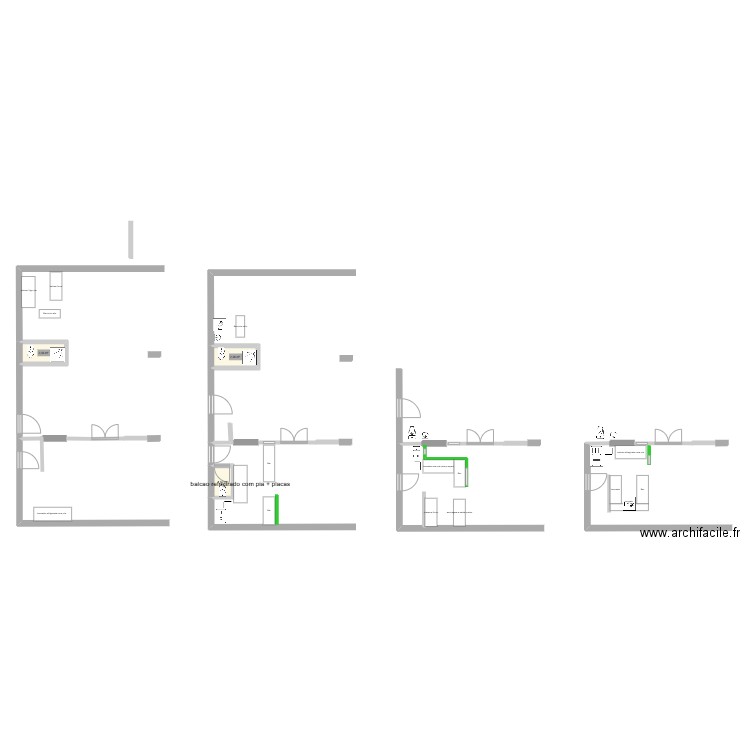 andar43 extension. Plan de 3 pièces et 6 m2