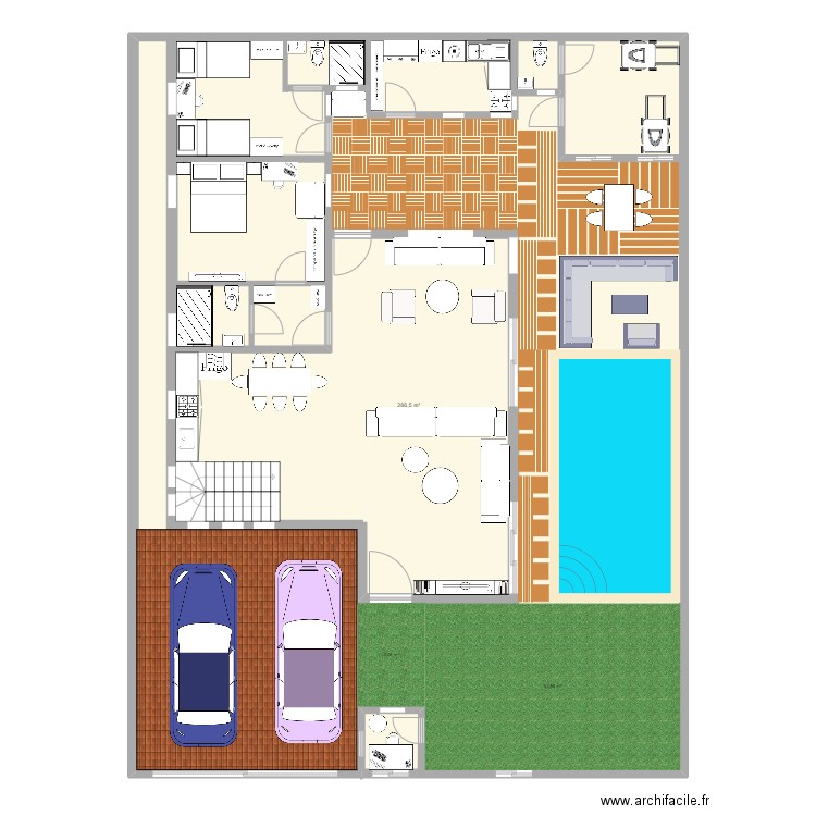 RDC Bassam 300M2. Plan de 1 pièce et 287 m2