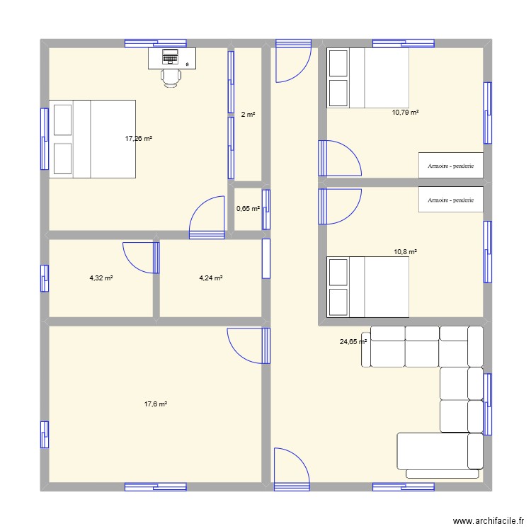 YAYEM 1. Plan de 9 pièces et 92 m2