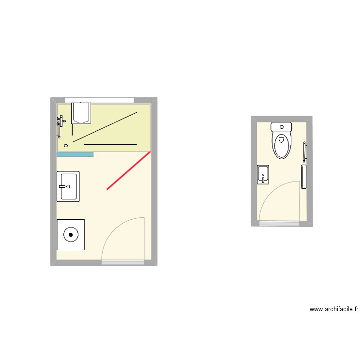 Projet_Kuntz. Plan de 2 pièces et 7 m2