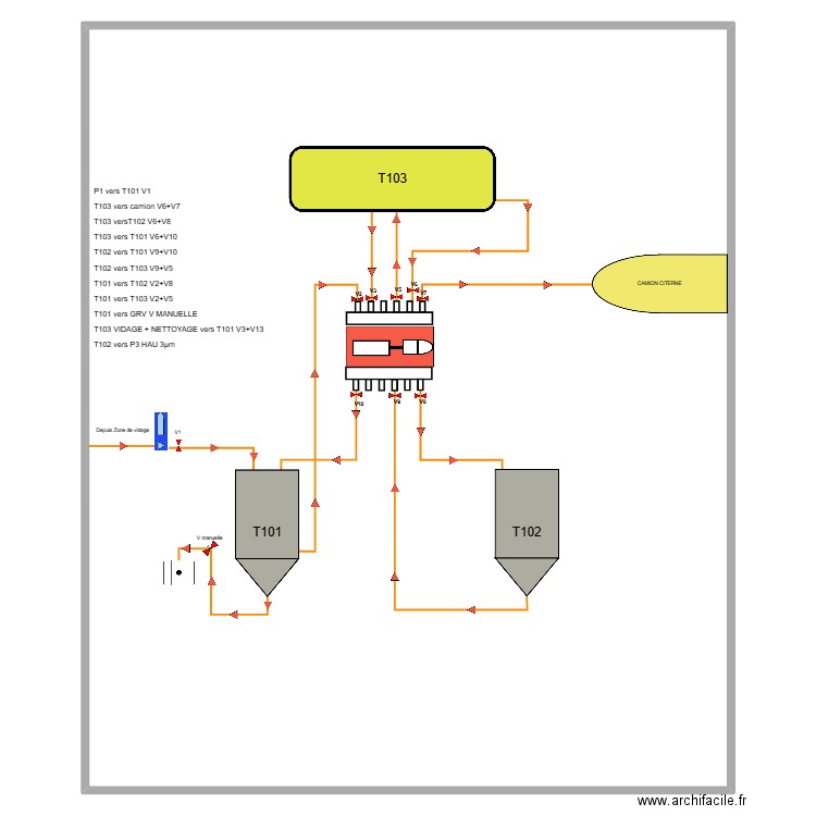 Flux HAU général. Plan de 1 pièce et 741 m2