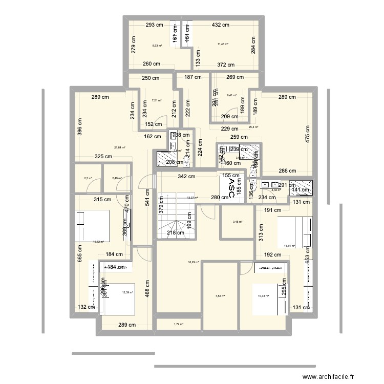 plan immeuble. Plan de 20 pièces et 193 m2