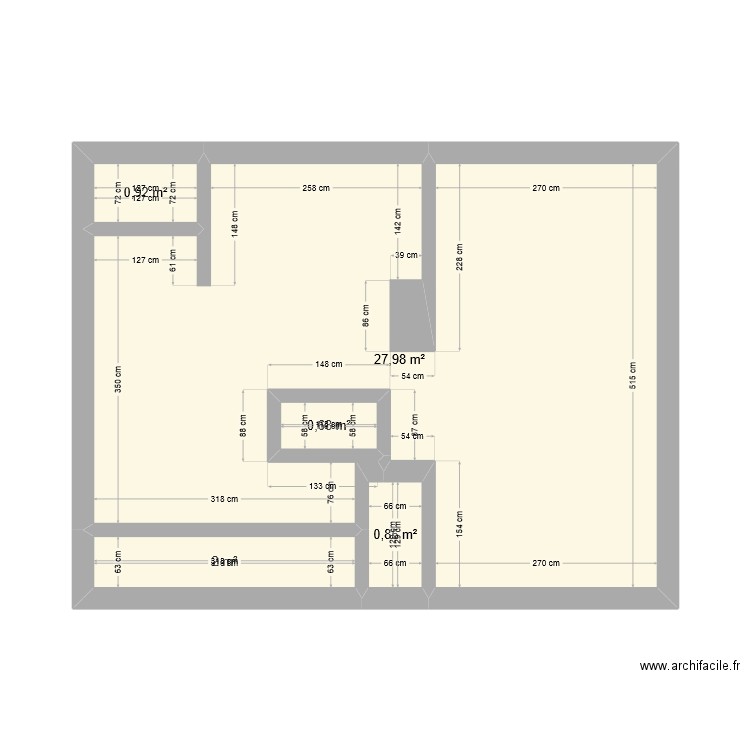 combles Kevin v2. Plan de 5 pièces et 32 m2