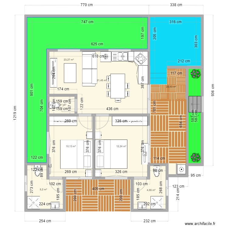 BANGRAK 2. Plan de 9 pièces et 107 m2