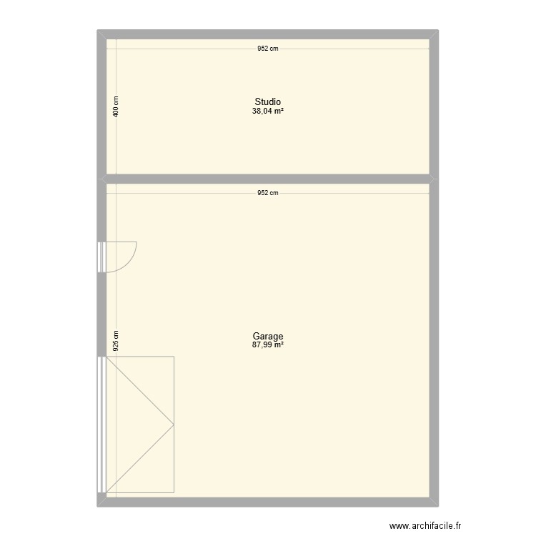 Plan de base. Plan de 2 pièces et 126 m2