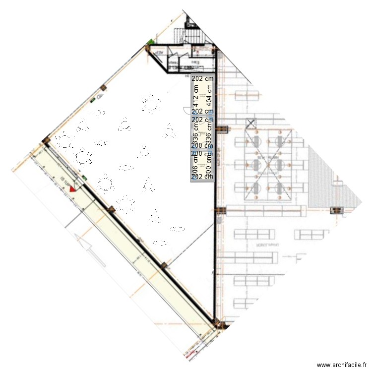 Plan Pont Rouge Xenon . Plan de 3 pièces et 21 m2