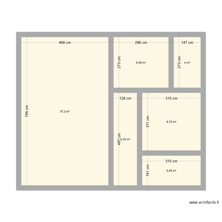 Plan 2. Plan de 6 pièces et 71 m2