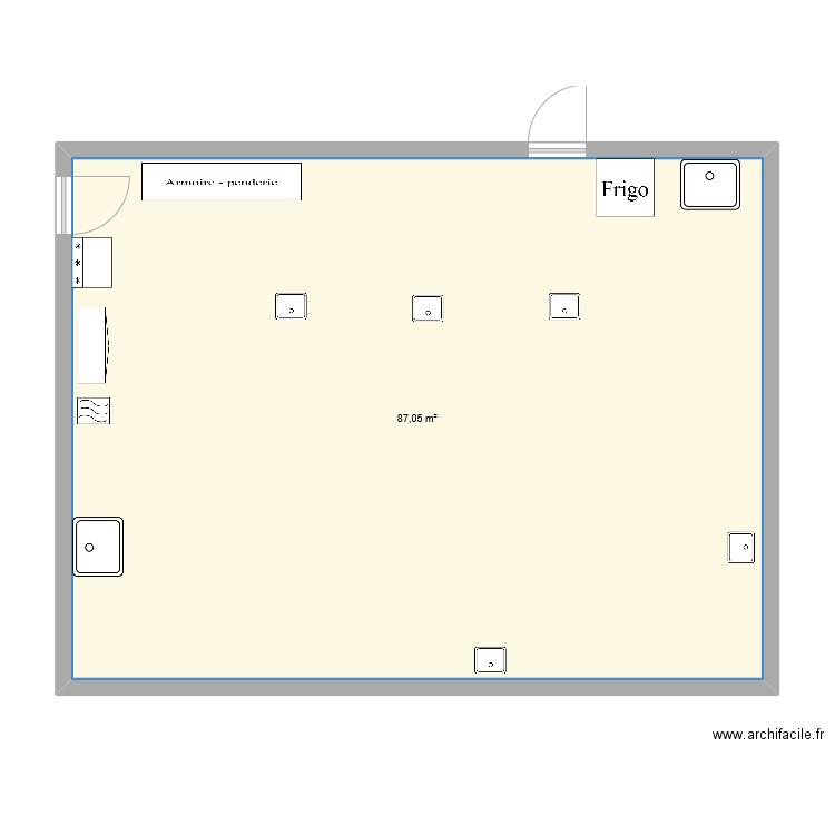 salle B12. Plan de 1 pièce et 87 m2