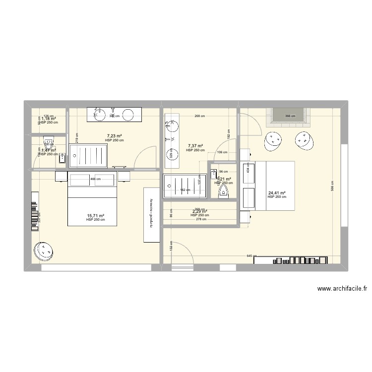 didier annexe. Plan de 8 pièces et 61 m2