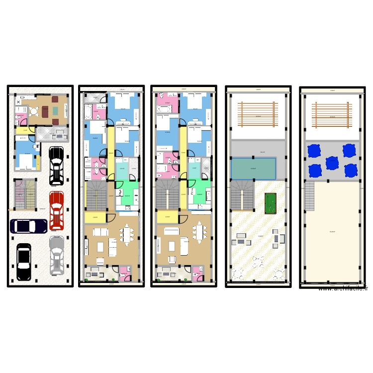 8/25 amélioré 555. Plan de 65 pièces et 881 m2