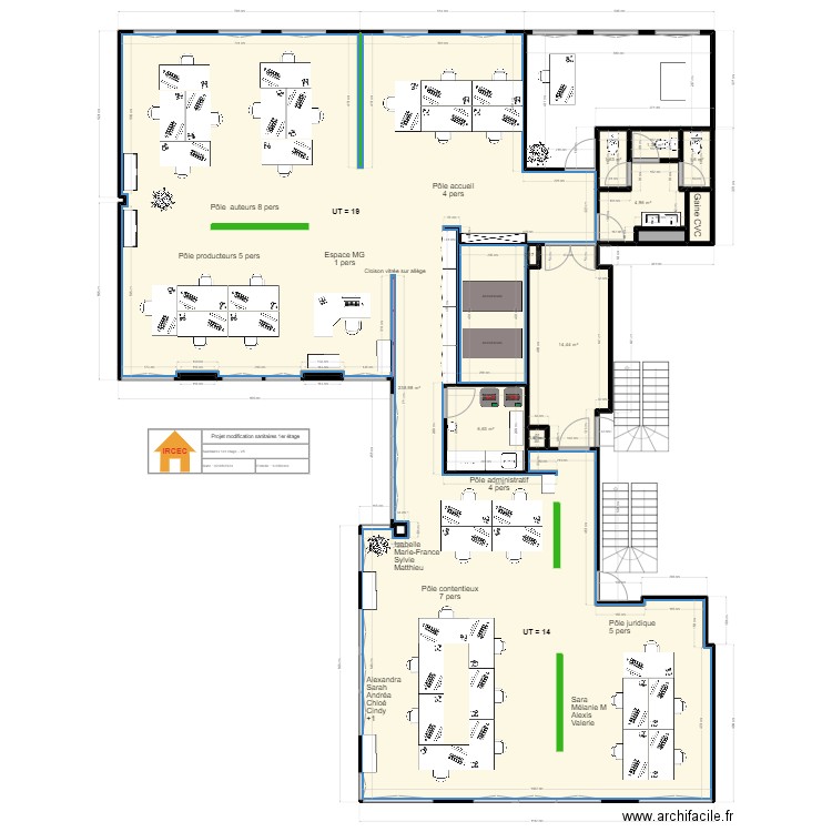 Plan 1er étage-Modif-sanitaire-V5. Plan de 13 pièces et 272 m2