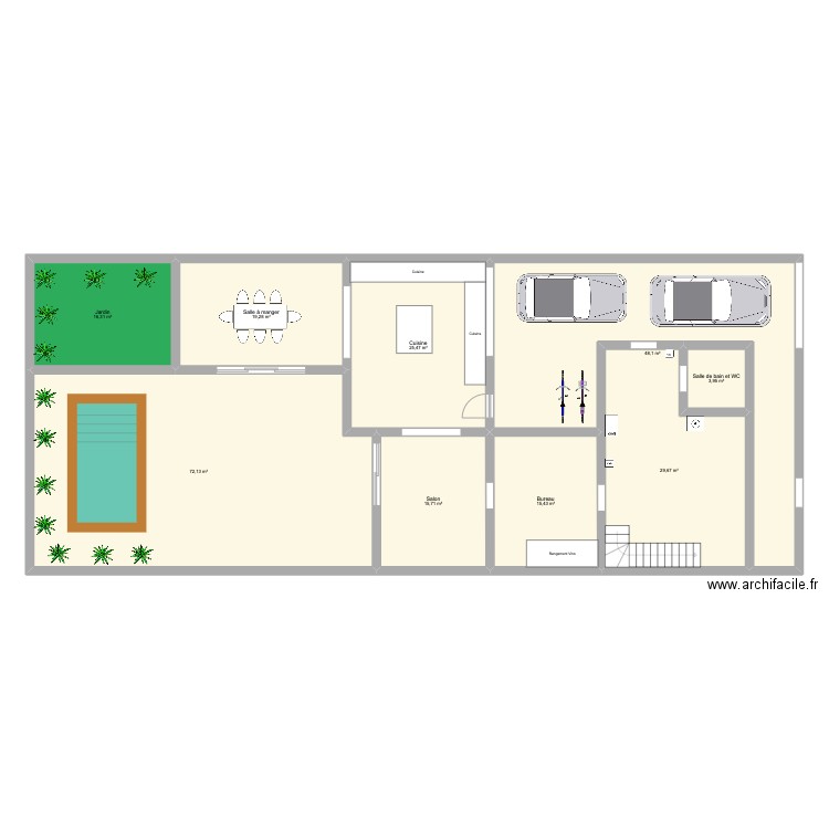 Agrandissement 1. Plan de 9 pièces et 246 m2