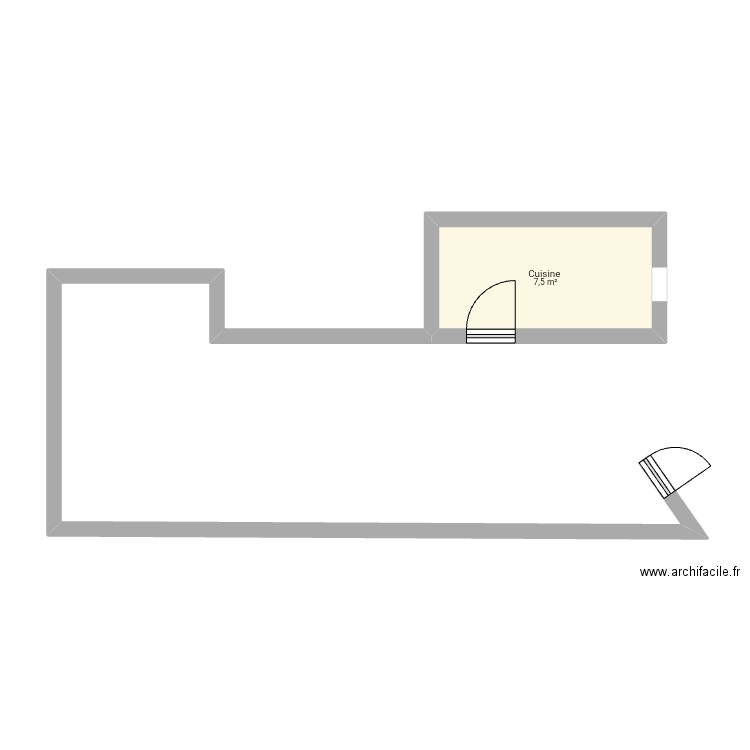 Studio . Plan de 1 pièce et 8 m2