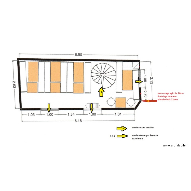 creperie etage secour. Plan de 0 pièce et 0 m2