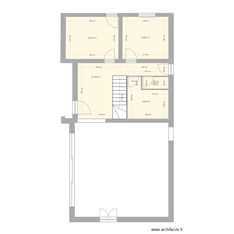 PYLA Rdch actuel. Plan de 5 pièces et 43 m2