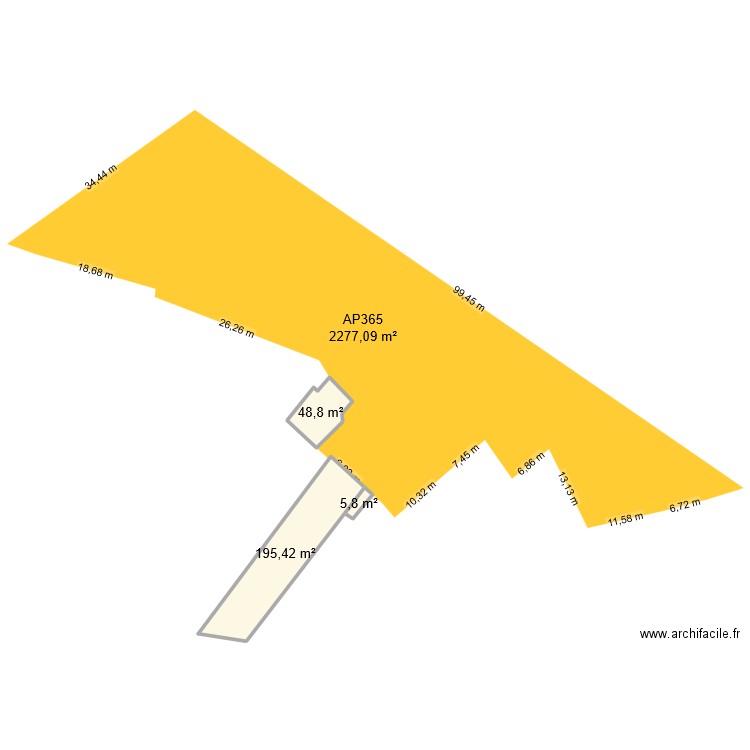 APE 365. Plan de 3 pièces et 250 m2