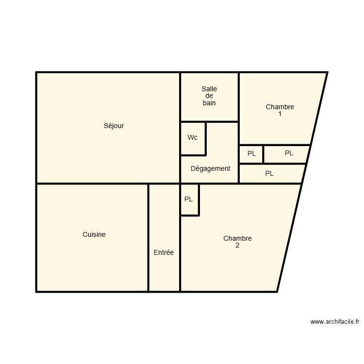 NEVEZ GAUTHERIE. Plan de 11 pièces et 43 m2