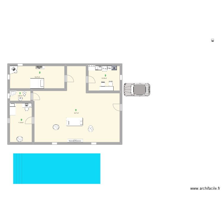 plans d'une maison. Plan de 5 pièces et 105 m2