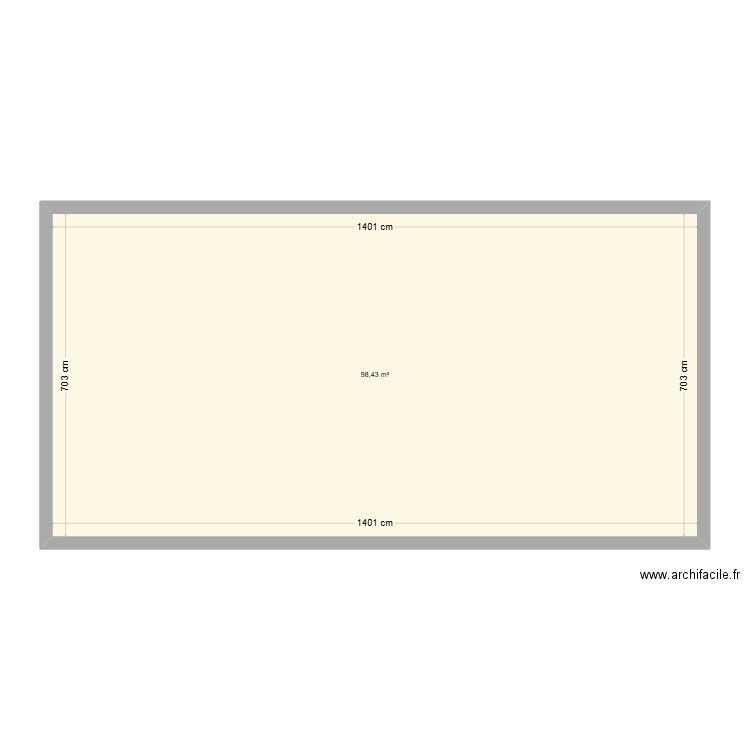 serres mp-fl rectangle RDC. Plan de 1 pièce et 98 m2