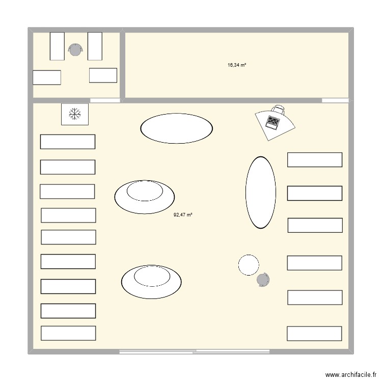 Plan De Neuville. Plan de 2 pièces et 109 m2