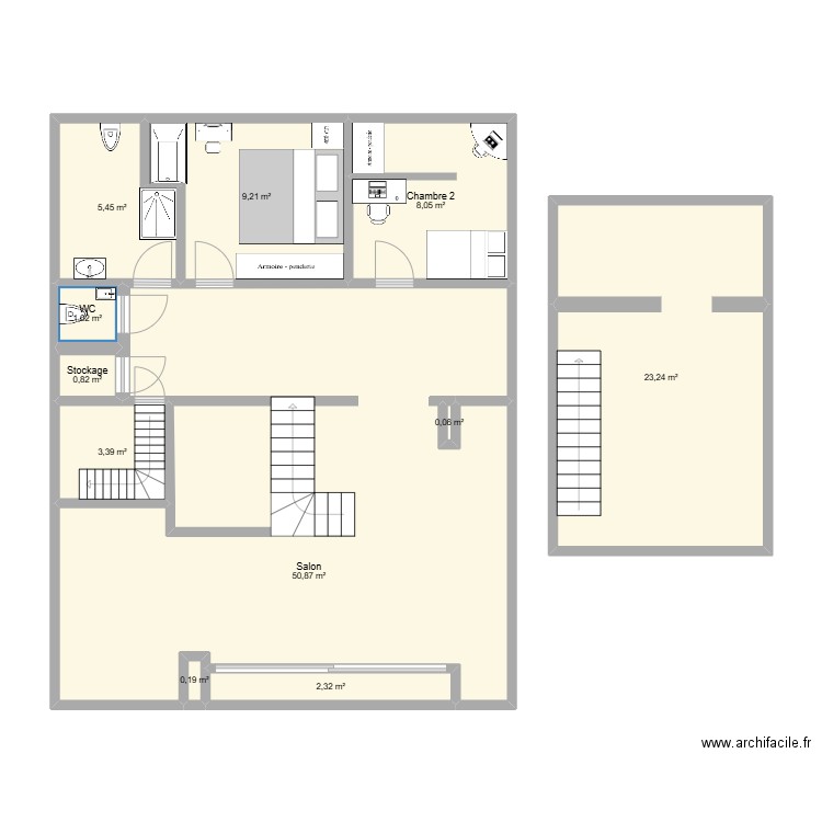 Chez Sevket. Plan de 11 pièces et 105 m2