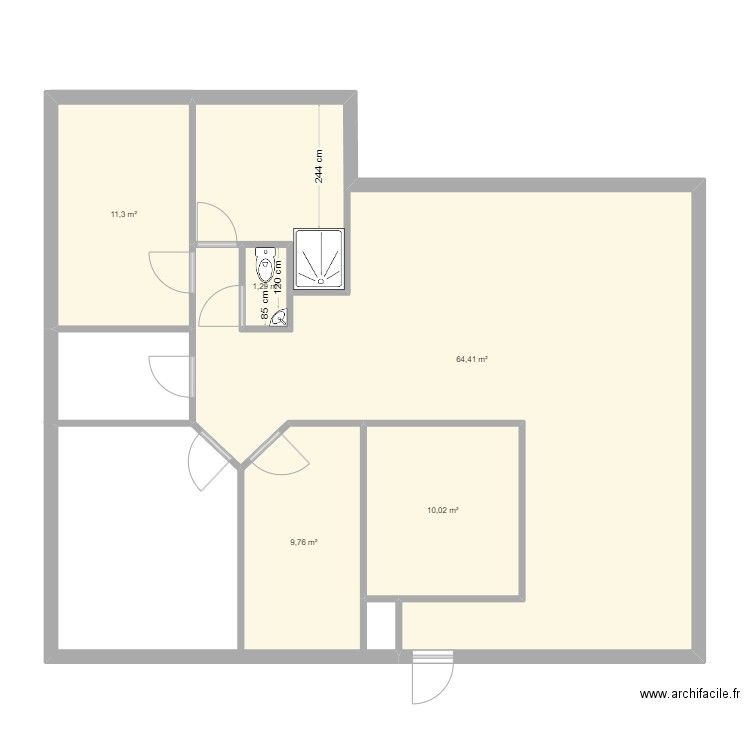 plan 2. Plan de 5 pièces et 97 m2