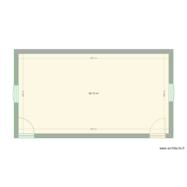 CHAMBRE1. Plan de 1 pièce et 47 m2