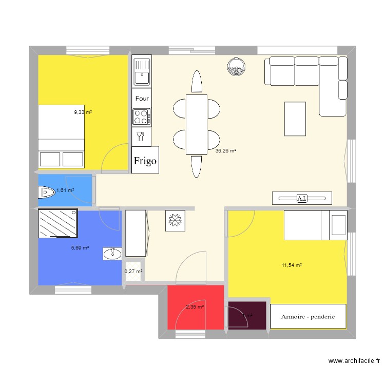 maison marvejols. Plan de 8 pièces et 68 m2