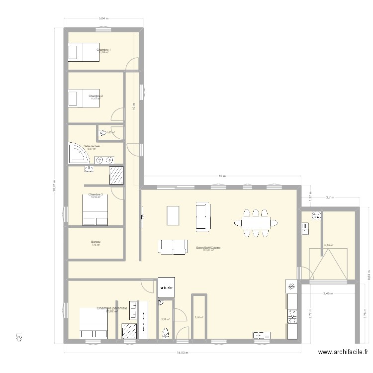 11Serpentine. Plan de 11 pièces et 192 m2