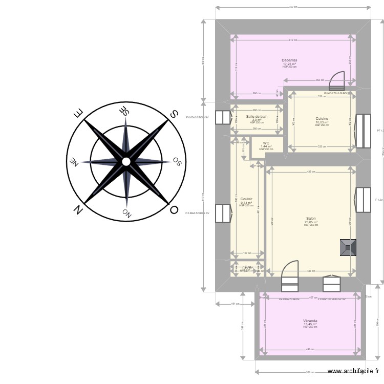 ML24010496 GUIRAUD . Plan de 16 pièces et 152 m2