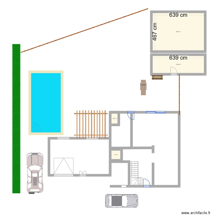 Maison opwijk. Plan de 4 pièces et 46 m2