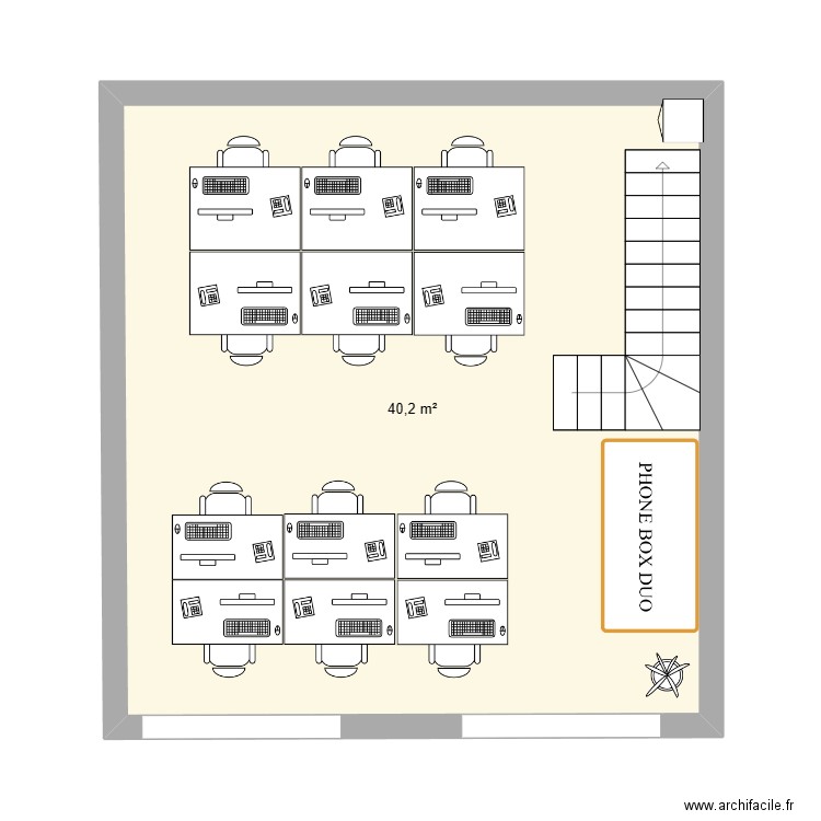 Etage 5 trinov v5. Plan de 1 pièce et 40 m2