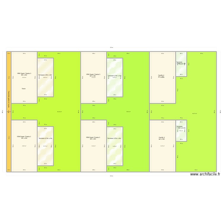 implantation mobile homes. Plan de 16 pièces et 587 m2